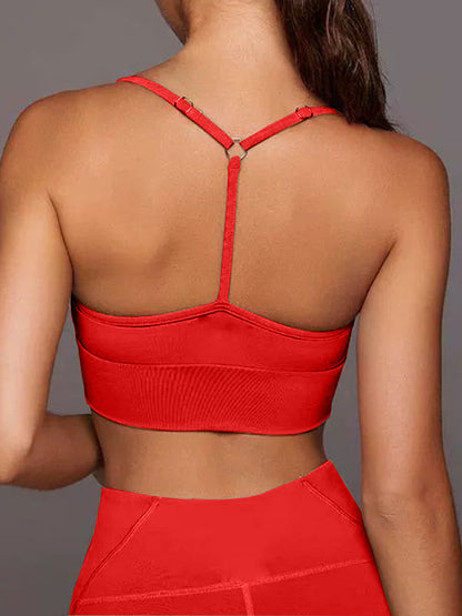 BUYCO Female Solid Color Unique Folds Sports Bras
