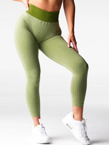 BUYCO Female Corset Contrast Color Elastic Tight Quick Dry Hip-lift Leggings