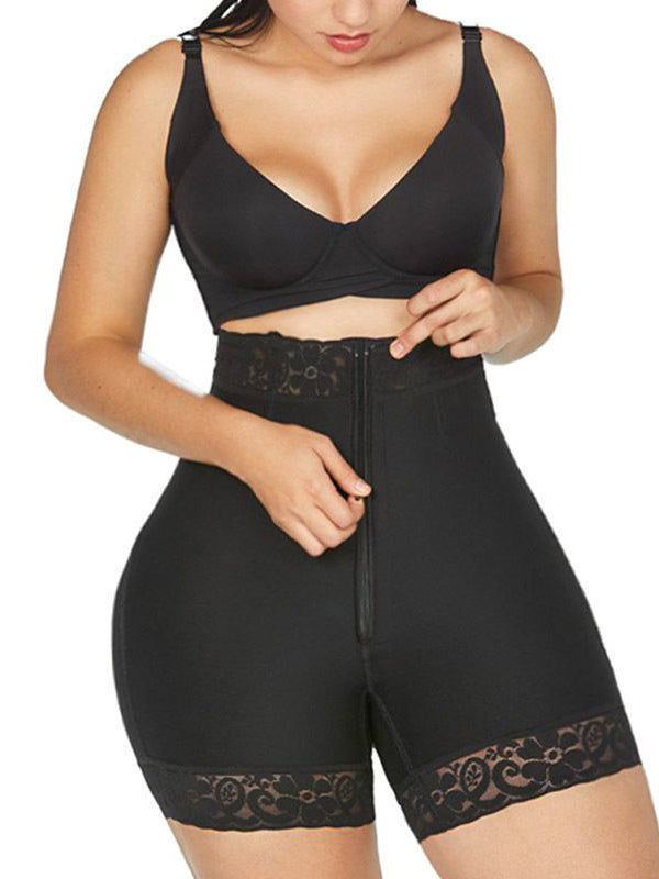 BUYCO Female Lace Zipper Push Up Design Corset Shapewear Shorts