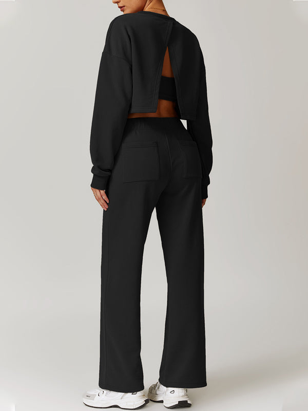 BUYCO Female Split Backless High-waisted Casual Loose Tracksuit