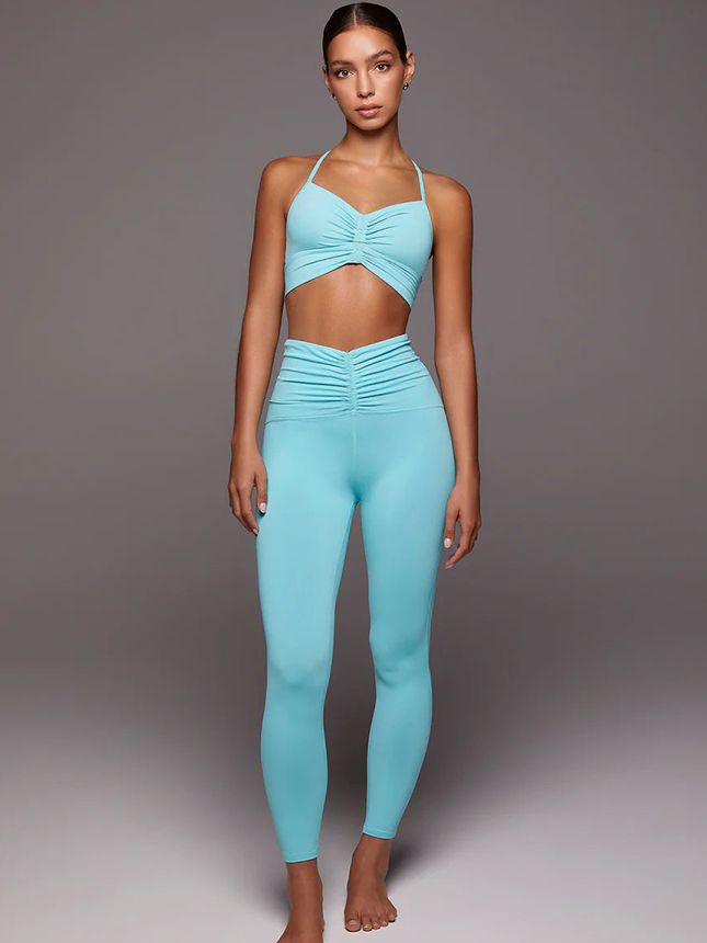 BUYCO Female Solid Color Unique Folds V Shape Waist Tracksuit