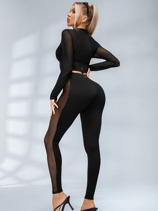 BUYCO Female Fitted Sheer Mesh Tracksuit