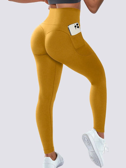 BUYCO Female Pocket Seamless Ruched Back Leggings