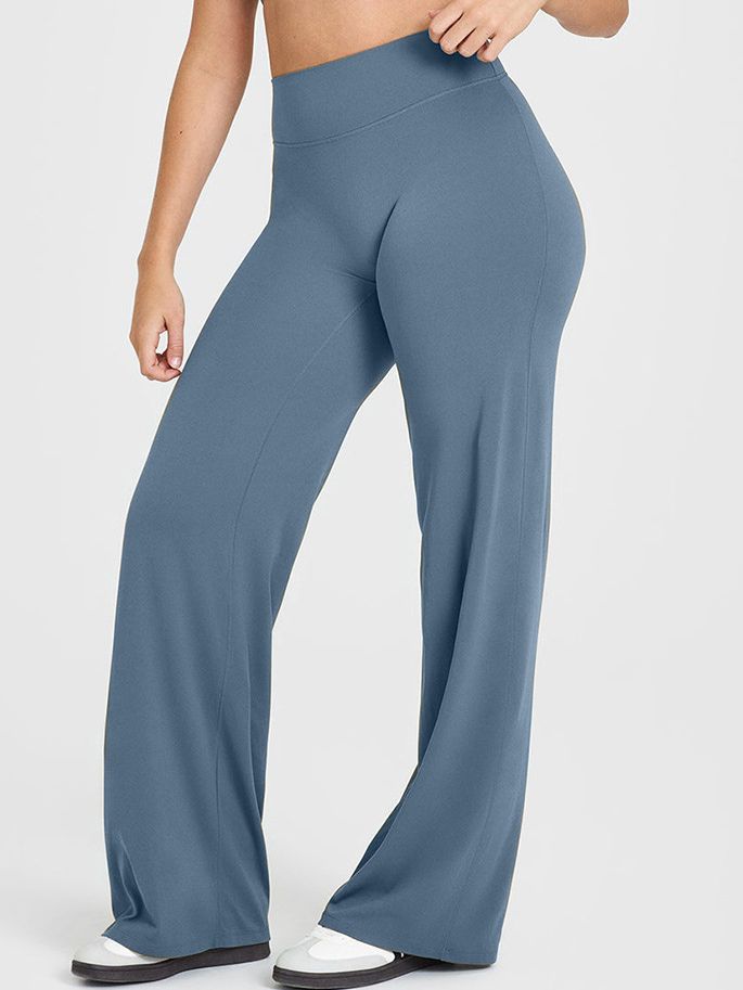 BUYCO Female Solid Color Casual Loose Flare High-rise Leggings