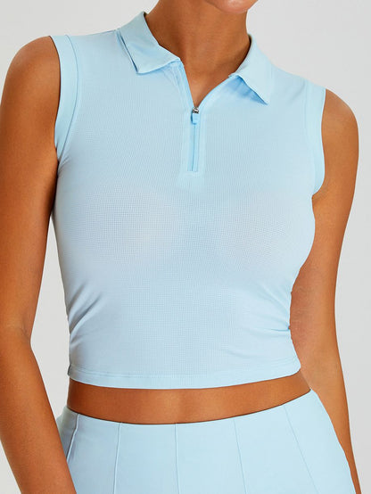BUYCO Female Stand Up Collar Zipper Quick Dry Tank