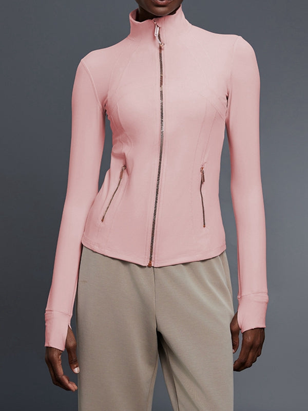 BUYCO Female Fitted Zipper Pocket Thumbhole Jacket