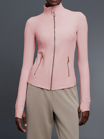 BUYCO Female Fitted Zipper Pocket Thumbhole Jacket