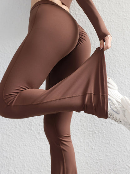 BUYCO Female Flare Ruched Back Hip-lift Leggings