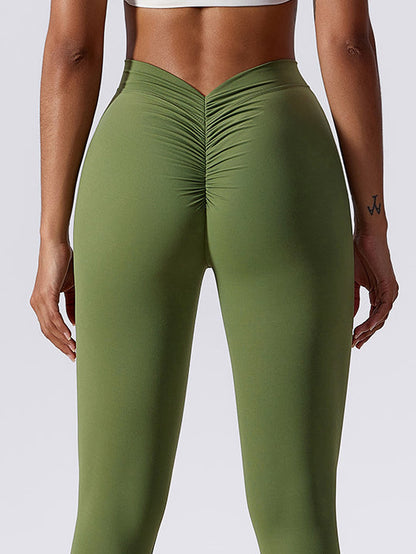 BUYCO Female Ruched Back Deep V Back Leggings