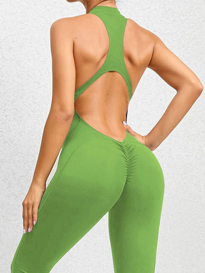 BUYCO Female Zipper Backless Ruched Back Jumpsuit