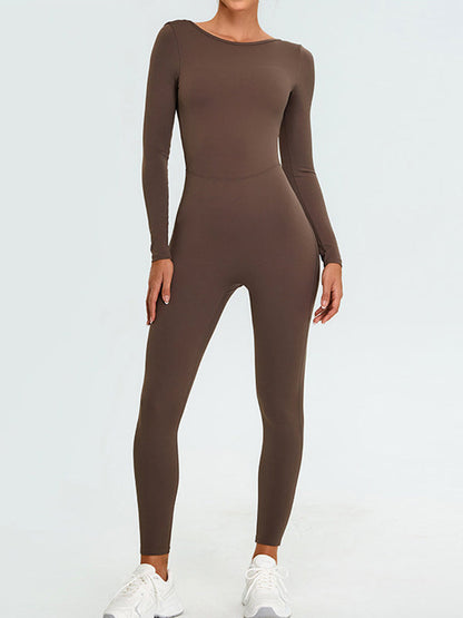 BUYCO Female U collar Elastic Tight Seamless Quick-dry Jumpsuit