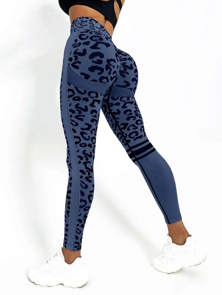 BUYCO Female Leopard Ruched Back Quick-dry Leggings