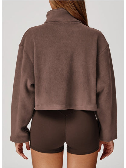 BUYCO Female Fleece Pocket Cropped Jacket