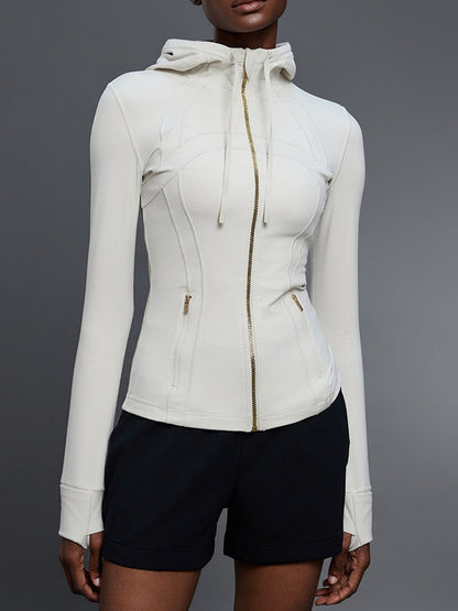 BUYCO Female Pocket Zipper With Hat Jacket