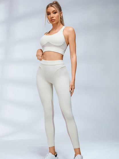 BUYCO Female Fitted Sheer Mesh Push Up Hip-lift Tracksuit