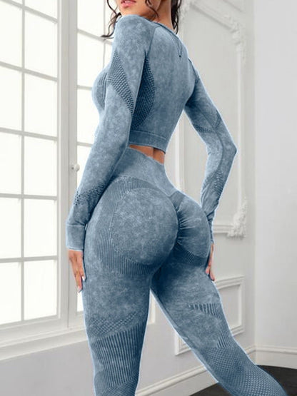 BUYCO Female Denim Ruched Back Thumbhole Tracksuit