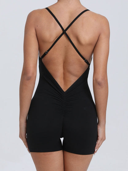 BUYCO Female Cross Back Ruched Back Romper