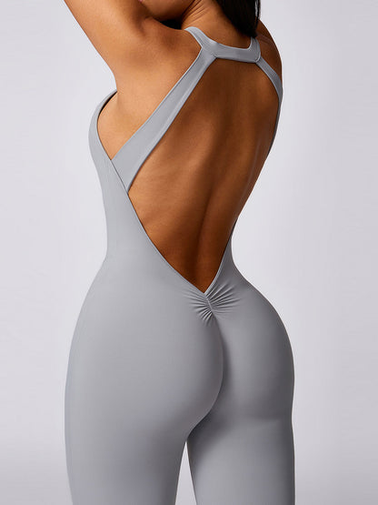 BUYCO Female Fitted Backless Ruched Back Jumpsuit