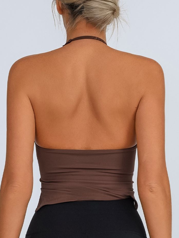 BUYCO Female Adjustable Strap Halter Backless Quick Dry Sports Bras