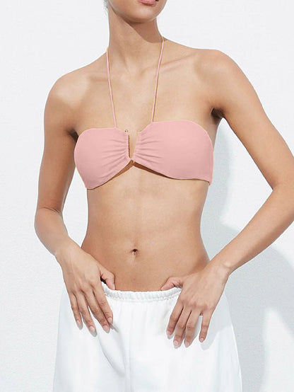 BUYCO Female Halter Folds Backless Sports Bras