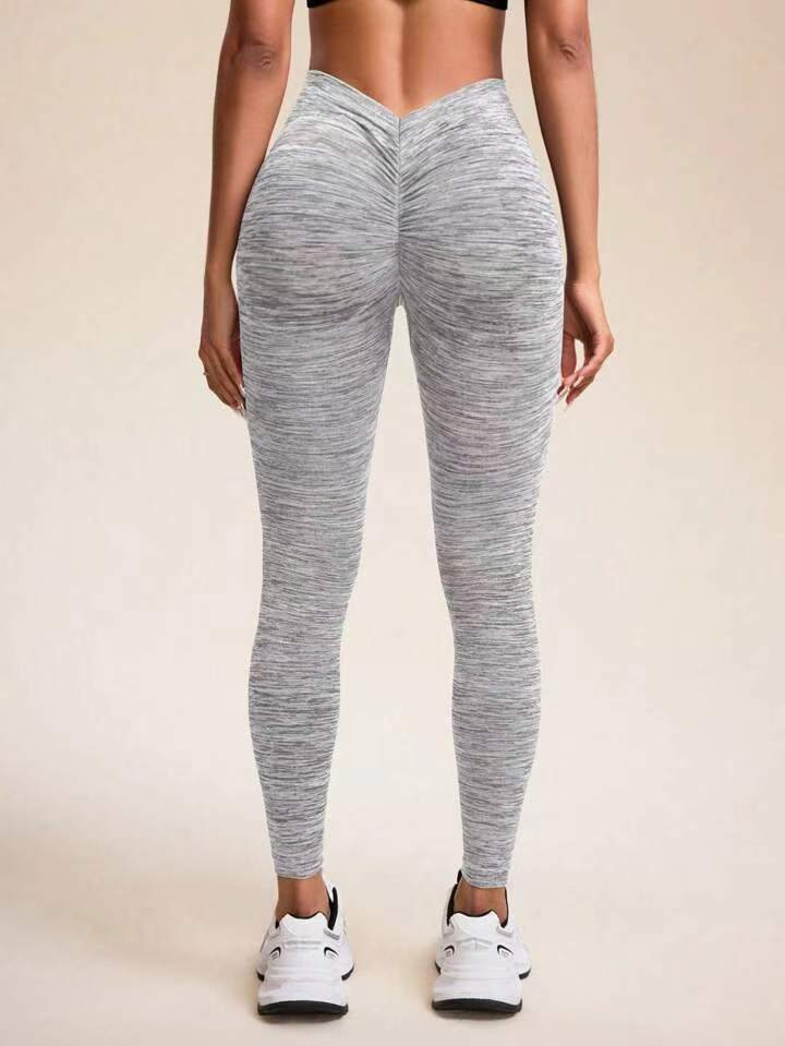 BUYCO Female Deep V Back Ruched Back Seamless Leggings