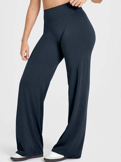 BUYCO Female Solid Color Casual Loose Flare High-rise Leggings
