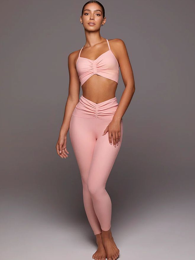 BUYCO Female Solid Color Unique Folds V Shape Waist Tracksuit