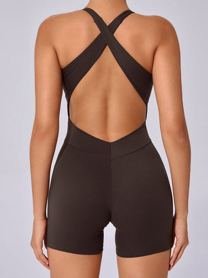 BUYCO Female Lace-up Cross Back Romper