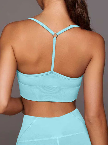 BUYCO Female Solid Color Unique Folds Sports Bras