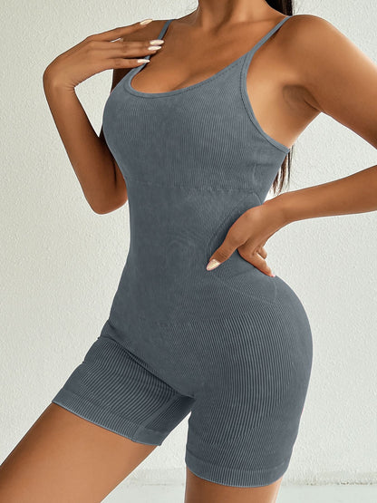 BUYCO Female Denim Ribbed Romper