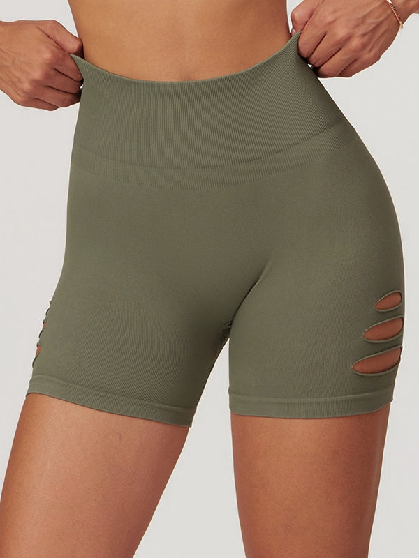 BUYCO Female Hollow Out Hip-lift Quick-dry High-waisted Seamless Shorts