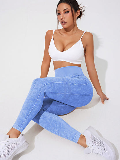 BUYCO Female Denim Elastic Tight Hip-lift Quick Dry Leggings
