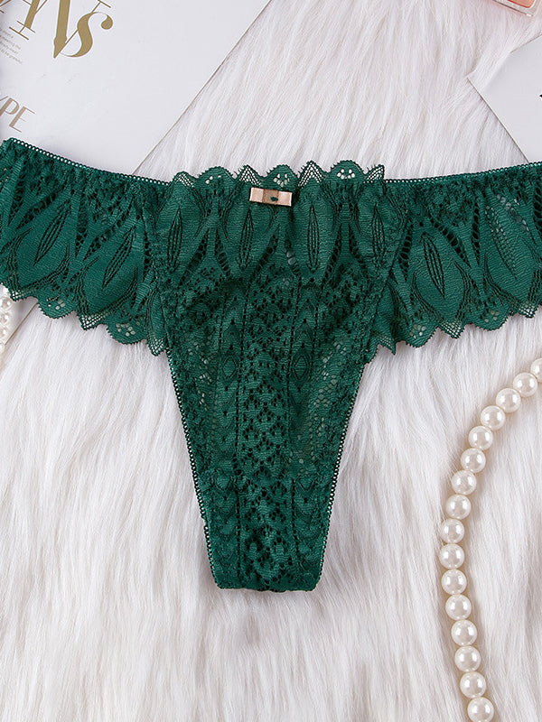 BUYCO Femal Roman-Knot Lace T-back Panties