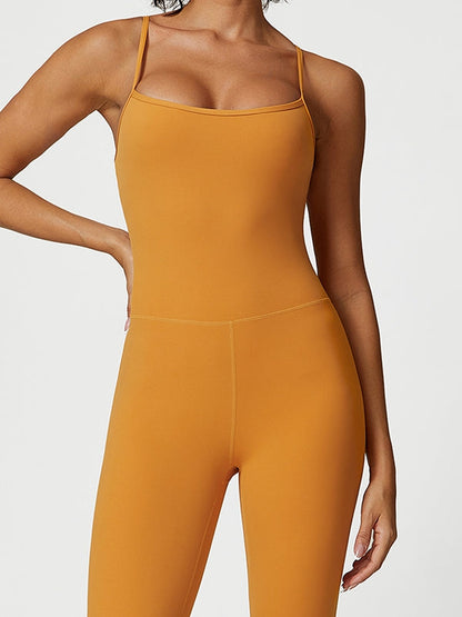 BUYCO Female U Collar Flare Jumpsuits