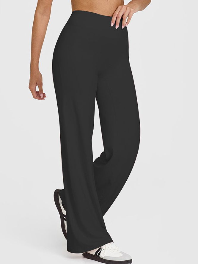 BUYCO Female Solid Color Casual Loose Flare High-rise Leggings