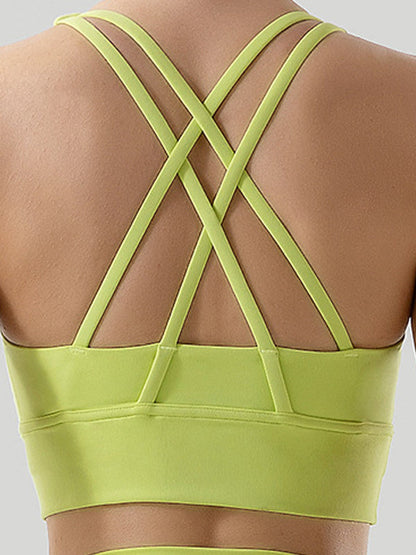 BUYCO Female U Collar Cross Back Quick Dry Seamless Sports Bras