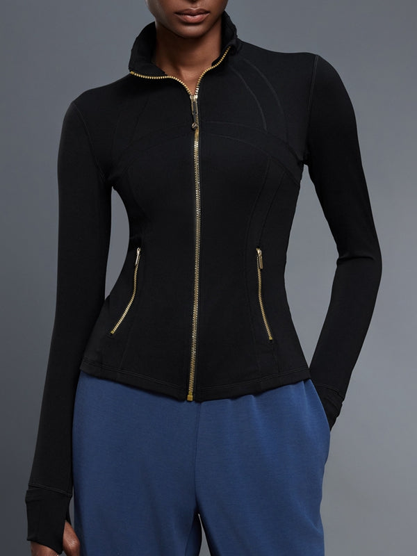 BUYCO Female Fitted Zipper Pocket Thumbhole Jacket