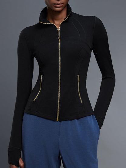 BUYCO Female Fitted Zipper Pocket Thumbhole Jacket