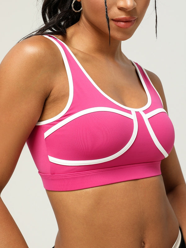 BUYCO Female Contrast Color Cutout Sports Bras