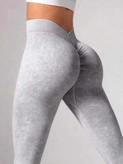 BUYCO Female Denim Deep V Back Ruched Back Leggings