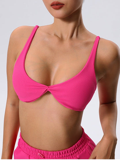 BUYCO Female Backless Solid Color Sports Bras