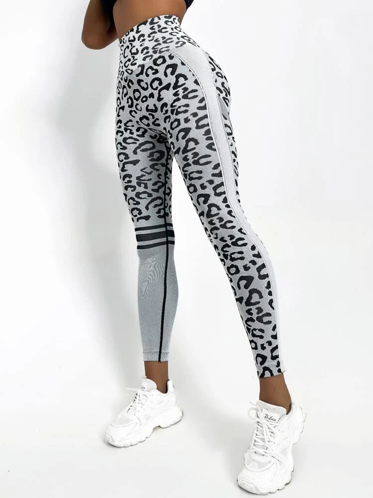 BUYCO Female Leopard Ruched Back Quick-dry Leggings