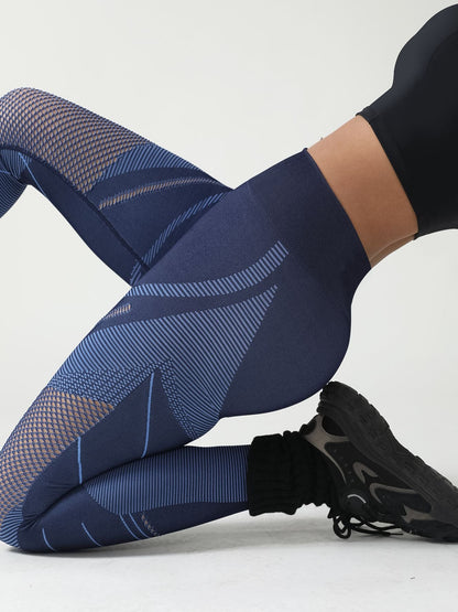 BUYCO Female Fitted Fishnet Contrast Color Print Leggings