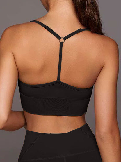 BUYCO Female Solid Color Unique Folds Sports Bras