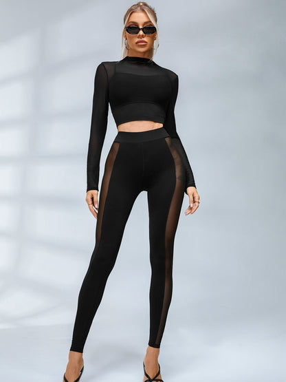 BUYCO Female Fitted Sheer Mesh Long Sleeves