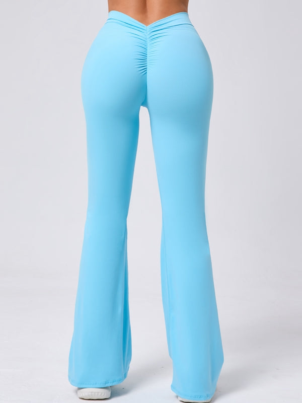 BUYCO Female Deep V Back Ruched Back Flare Pants