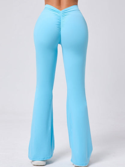 BUYCO Female Deep V Back Ruched Back Flare Pants