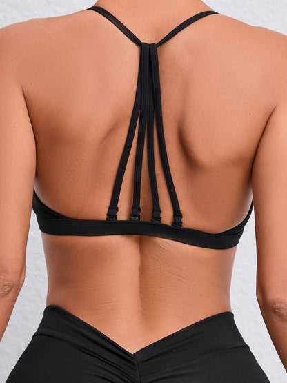 BUYCO Female Deep U Collar Cross Back Shockproof Sports Bras