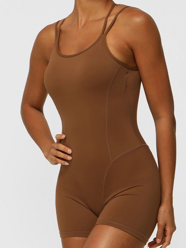 BUYCO Female Cross Back U-shaped Backless Hip-lift Romper