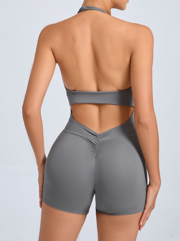 BUYCO Female Front Folds Backless Pocket Romper